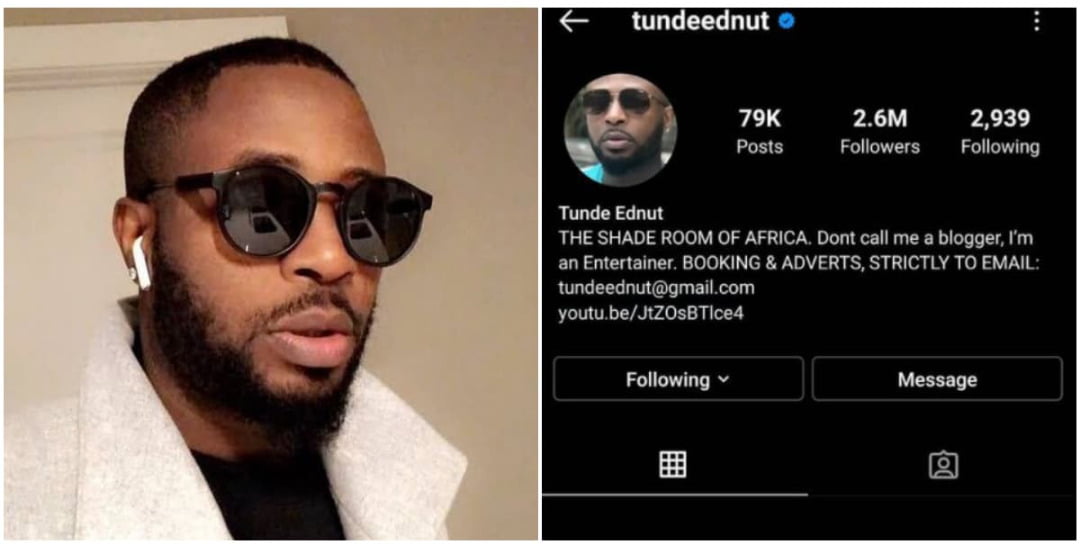 Instagram suspends Tunde Ednut’s account again