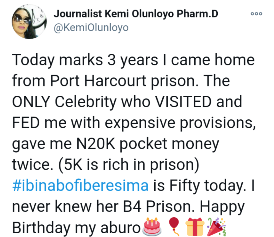 Dr. Kemi Olunloyo Praises Ibinabo Fiberesima As She Celebrates Her 50th Birthday