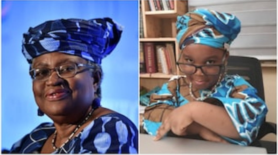 Okonjo Iweala honours 4 year old girl who modelled her look with ankara cloth, many rejoice