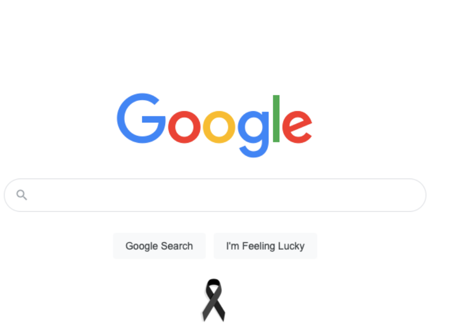 black ribbon on Google