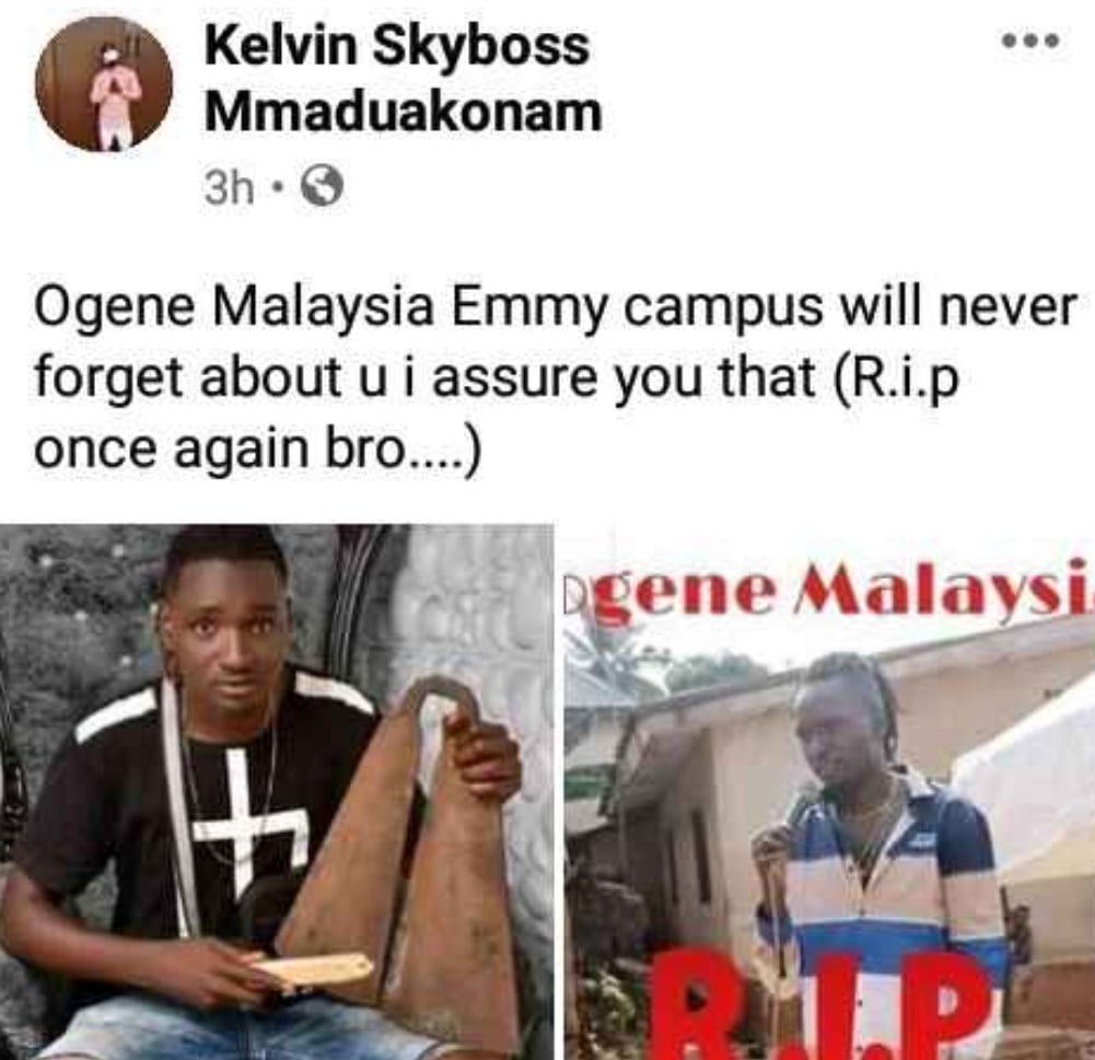 Young Nigerian Musician, Ogene Malaysia Shot Dead By Unknown Men In Anambra (Photo)