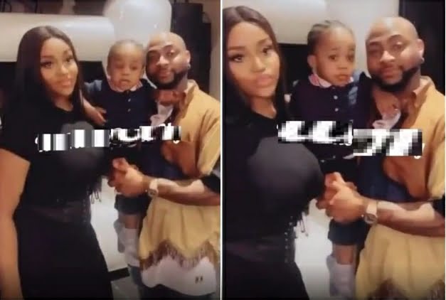 ‘It’s The Social Distancing’- Reactions As Chioma And Davido Reunite For Their Son’s Birthday Party
