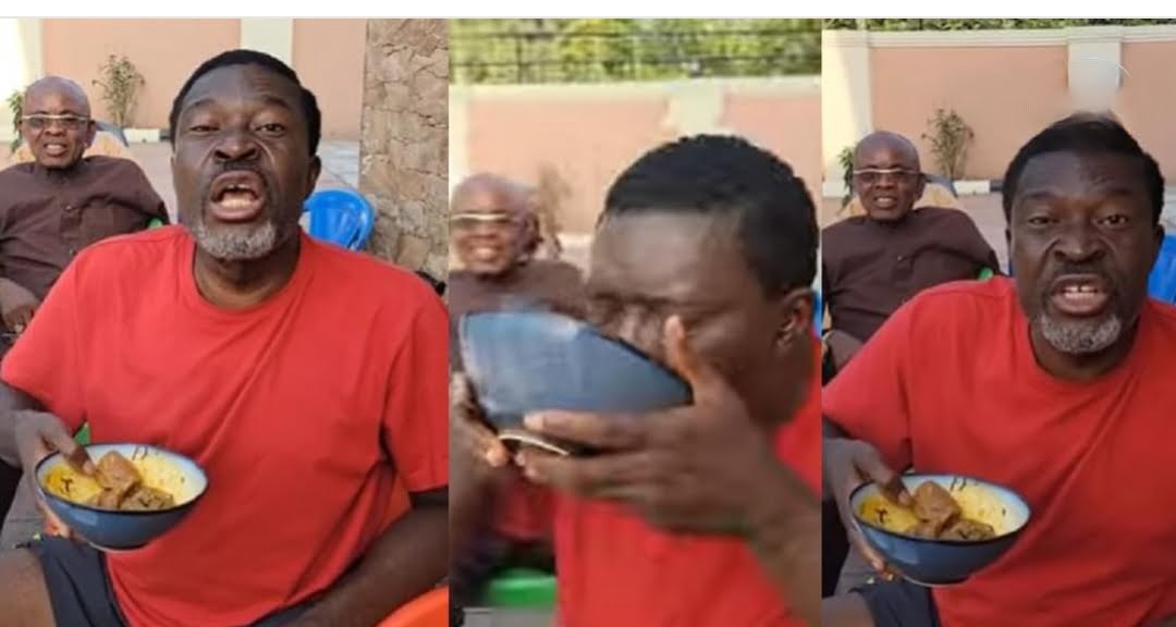 “Stop forming when you arrive your village, be local” — Actor, Kanayo O. kanayo advises as he drinks soup from plate (video)