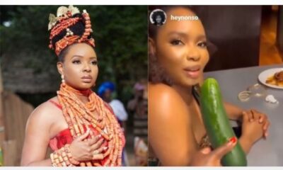 Singer Yemi Alade reacts after she received cucumber as christmas gift from a friend Video