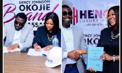 Actress, Mercy Johnson-Okojie signs multi-million naira endorsement deal with her husband’s Real Estate company.