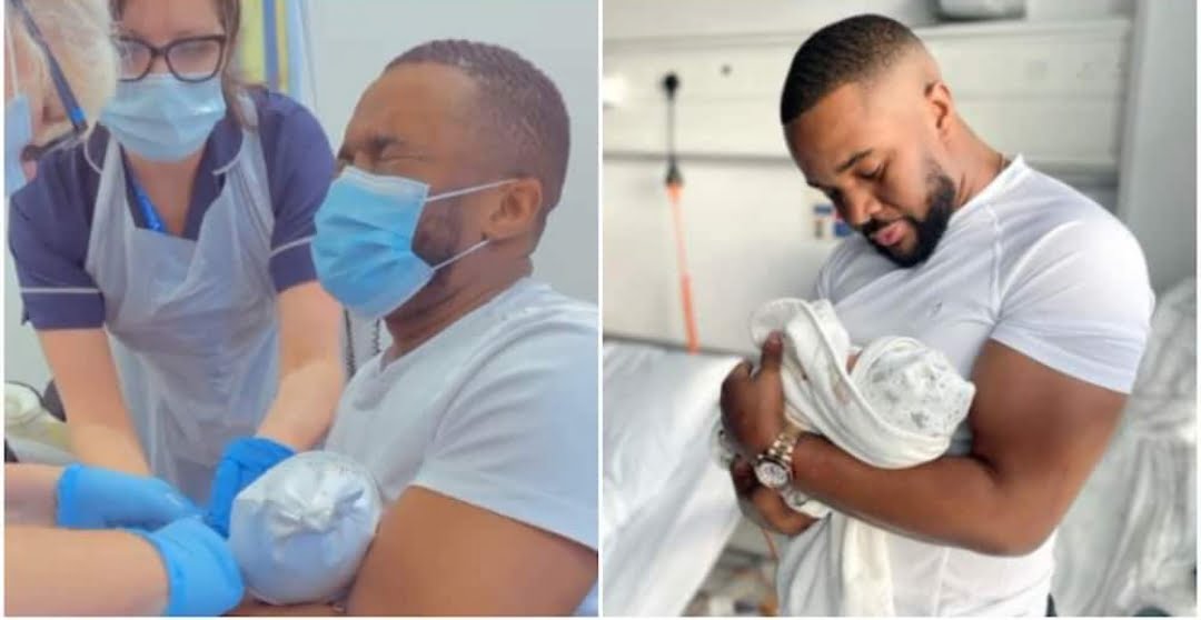 Williams Uchemba wonders why he's in pain while daughter takes immunisation