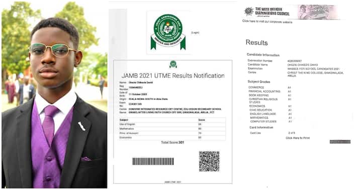 16-year-old Nigerian Boy who Scored 9 A's in WAEC Exams and 301 in JAMB Wants to own His Own Businesses