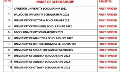 Direct Links To Apply For Fully Funded Scholarships In Canada 2022
