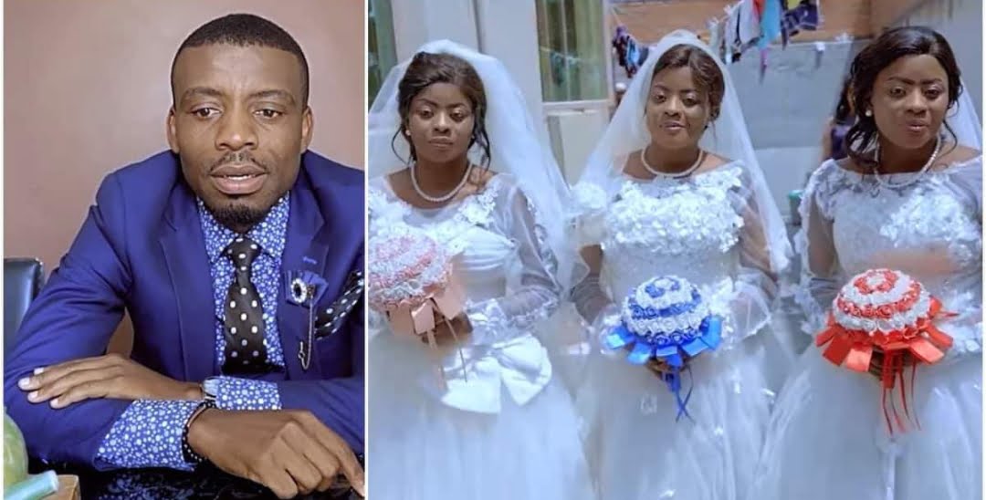 Man falls in love with triplets, marries all 3 sisters in cute wedding ceremony