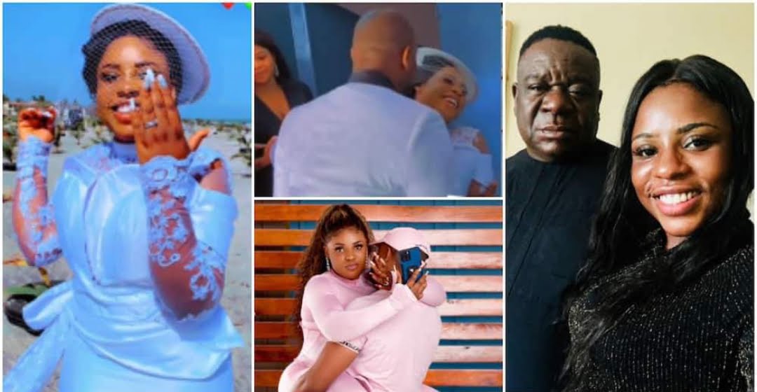 Is he someone's man? Mr Ibu's daughter hides boo's face as they wed, fans react