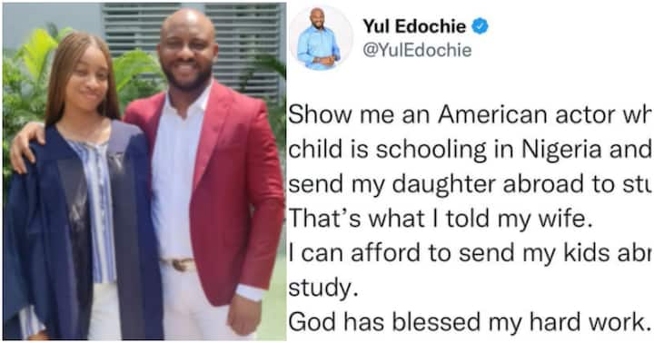 Show Me a US Actor Whose Child Is Schooling in Nigeria: Yul Edochi States Why His Kids Cannot Study Abroad