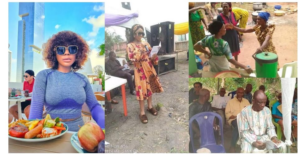 “With All The Wealth She Flaunts Online” – Nigerians Drag BBNaija’s Ifu Ennada After Photos Of Her Late Father’s Burial Surfaced