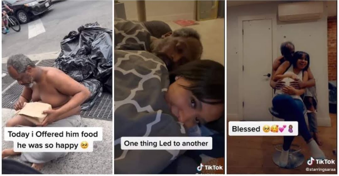 Pretty lady takes homeless man home, now pregnant for him, shares lovely video