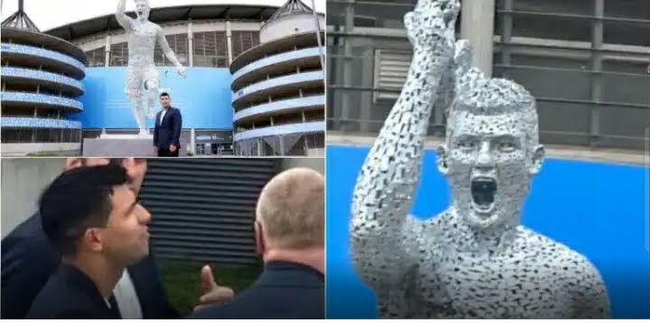 Reactions trail as Manchester City unveil new Sergio Aguero’s Statue