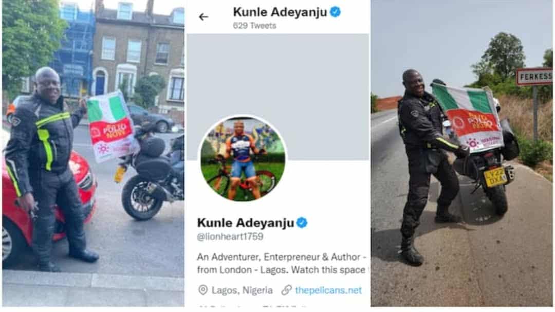 Twitter Recognises Nigerian Man Riding Bike From London to Lagos, Gives Him Blue Tick on Platform