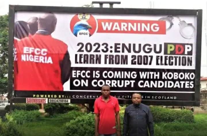 EFCC arrests man over billboard warning against corruption in Enugu