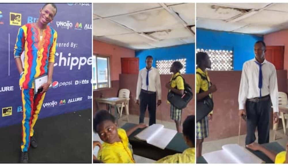 Na Him Work be that? Viral Video of Twitter Personality Daniel Regha as a Teacher in a School Stirs Reactions