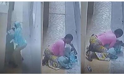 Househelp sacked after being caught on CCTV trying to suffocate her colleagues days after she was employed in Abuja (Video)