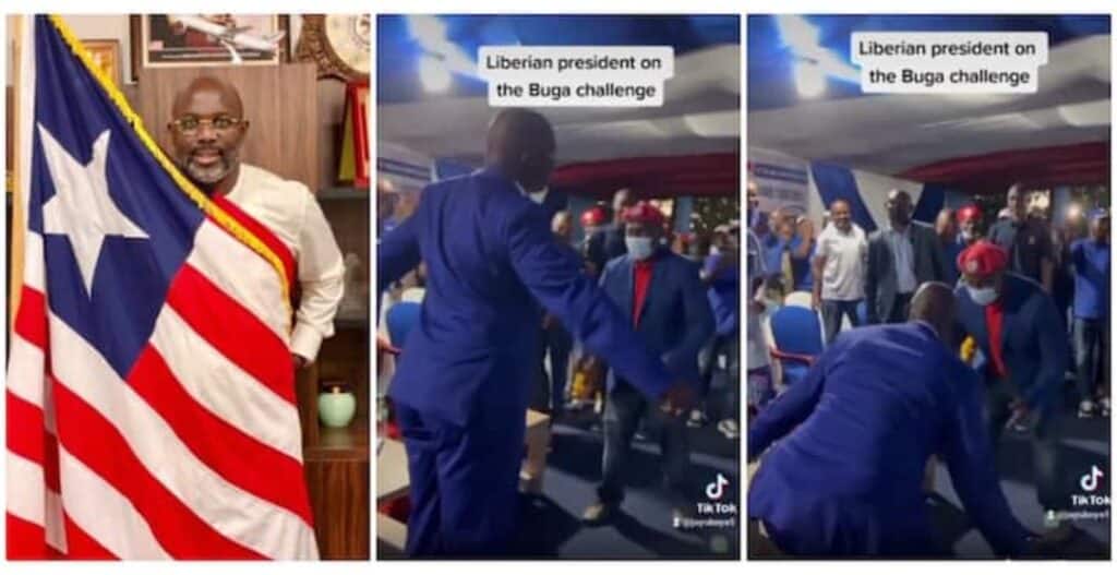 Liberian President Whines Waist, Jumps Up in Sweet Viral Video As He Joins Kizz Daniel’s #BugaChallenge