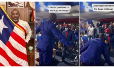 Liberian President Whines Waist, Jumps Up in Sweet Viral Video As He Joins Kizz Daniel’s #BugaChallenge