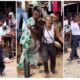Cute Lady With Long Braids Enters Market, Dances With Traders and Kids, Viral Video Attracts Attention