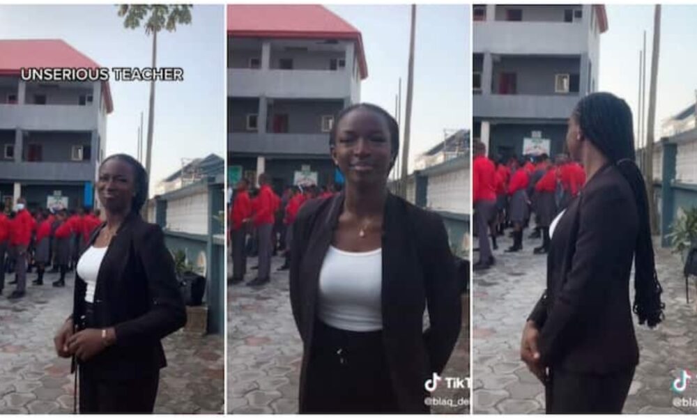 Pretty Lady Working as Teacher Dances ‘Silently’ During Assembly, Makes TikTok Video As Students Gossip