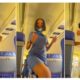 Beautiful Female Flight Attendant Records Herself as She Dances with Her Waist in an Aeroplane in Cute Video