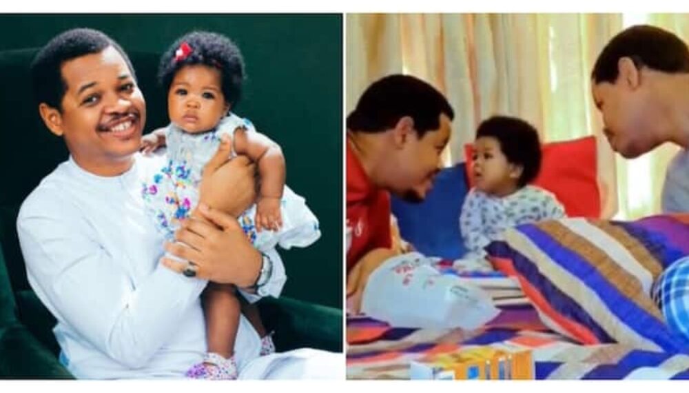 You People Can’t Make Heaven”: Reactions As MC Tagwaye and Identical Twin Brother Confuse His Daughter