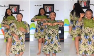 "Madam Gown Short Pass Maid Own": Housemaid and Oga's Wife Dance in Video, Their Dressing Sparks Reactions