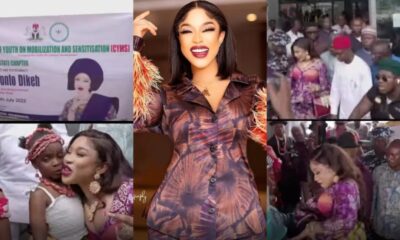 Tonto Dikeh receives a grand welcome as she storms River State for her political campaign Video