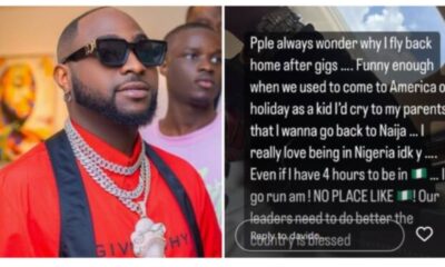 Our Leaders Need to do Better, The Country is Blessed": Davido on Why Le Loves Nigeria