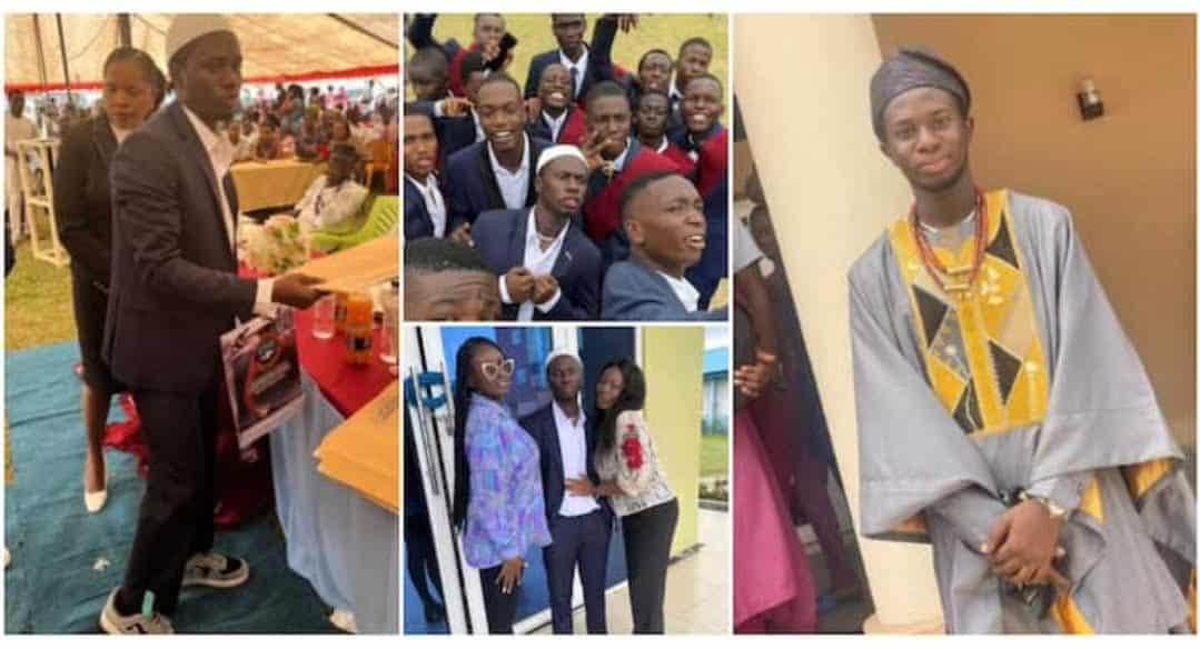 Photos as the Youngest King in Nigeria Graduates from Secondary School, Pens Touching Post