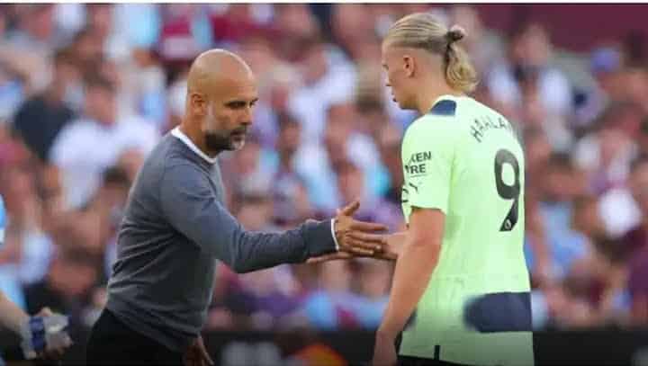 EPL: Pep Guardiola reacts after Erling Haaland’s disappointing home debut