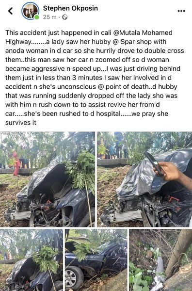 Woman reportedly dies in auto crash while chasing her husband after spotting him with a lady in Calabaruto Draft