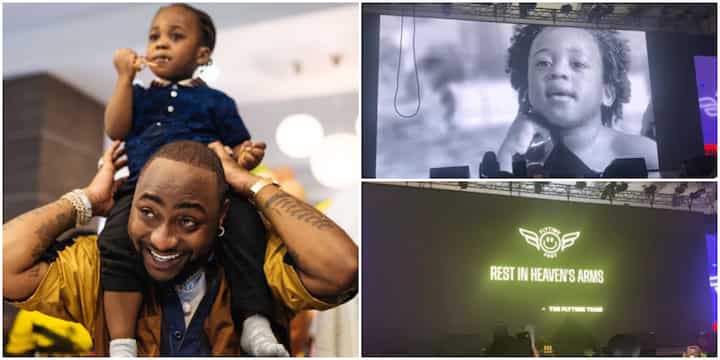 Emotional Moment Davido’s Late Son Ifeanyi Was Featured in Video of Celebs Who Died in 2022 at Asake’s Show