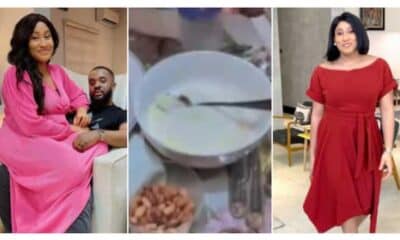 “Na Too Much Money Cause This Rubbish”: Reactions As Wiliams Uchemba’s Wife Drinks Garri for the 1st Time