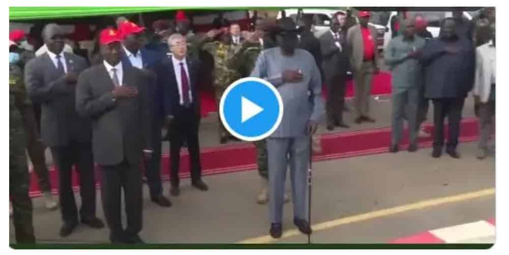 Watch As South Sudan President Urinates On Himself In Public [Video]