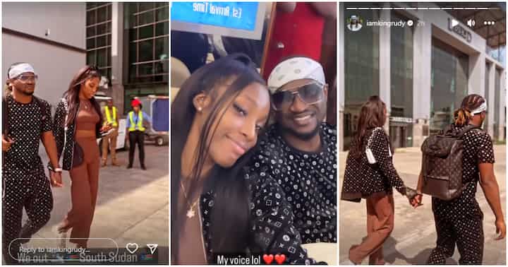 “God Abeg”: Paul Okoye and New Lover Ivy Rock Matching Outfits As They Jet Out to South Sudan on Christmas Day