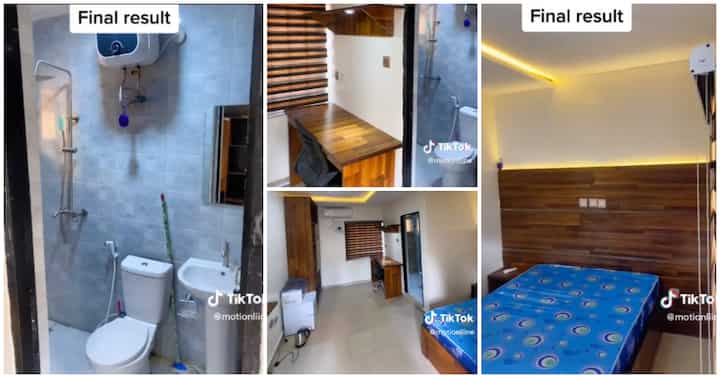 "Smart Kid": Nigerian Man Turns His 1 Room to a 'Palace', Adds Fine Toilet & Bedroom in it, Video Goes Viral