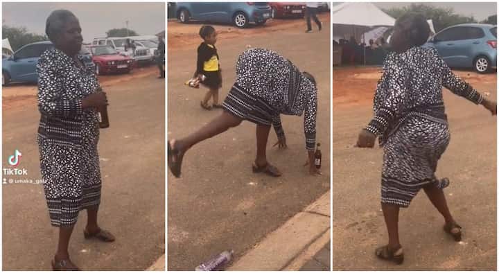 "She Shakes it Better": Old Woman in Gown Dances by Roadside with Waist, Video of Her Sweet Moves Goes Viral