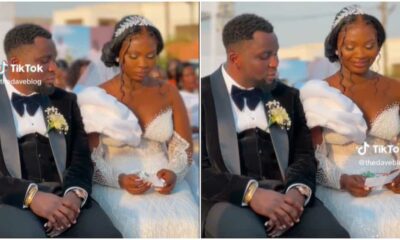 “He Thought His Secret’s out.”: Man Passes Small Note to Lady on Her Wedding Day, Groom Looks Worried