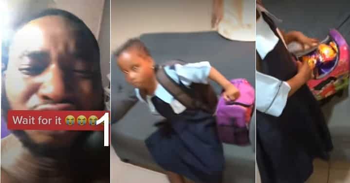 Nigerian Father in Tears after Opening Little Daughters Lunch Bag to Find a Roll of Bournvita Hidden Inside