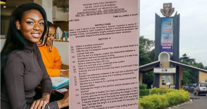 "These Lecturers No Get Joy": Photo of Exam Question Paper at Obafemi Awolowo University Stirs Uproar