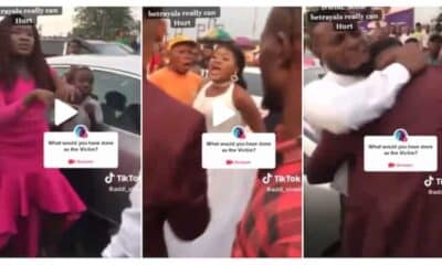 "You Dey Mad?": Bride Screams on the Road as She Discovers Her Bestie Slept with Groom a day to Their Wedding