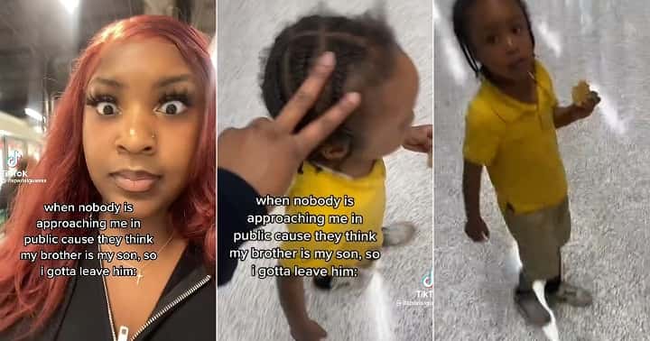 "Men Think He's My Son": Nigerian Lady Chases Little Brother Away from Her at Mall, Video Trends