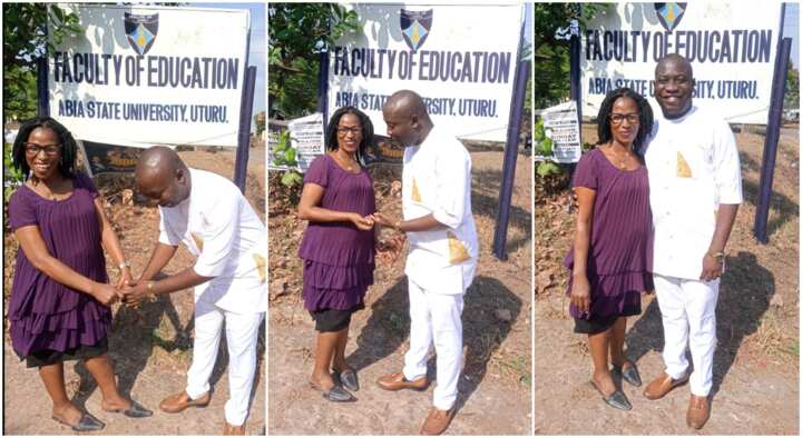 Its a Small World Nigerian Man Becomes His Nursery School Teachers Lecturer Lovely Photos Emerge