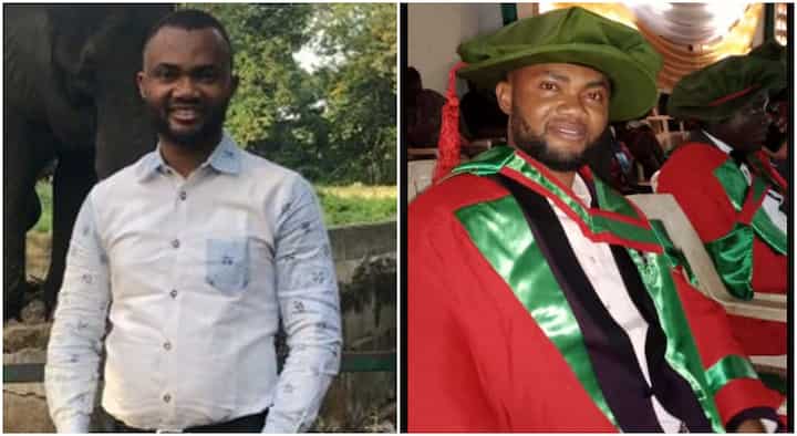 "I Pursued My Dreams": Nigerian Man Who Was an Apprentice at Alaba Market Bags PhD, His Photos Go Viral