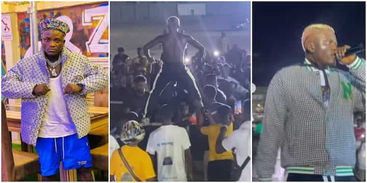 “No Use Android to Camera Me O”: Singer Portable Warns Fans, Scatters Concert As He Summersaults in the Crowd