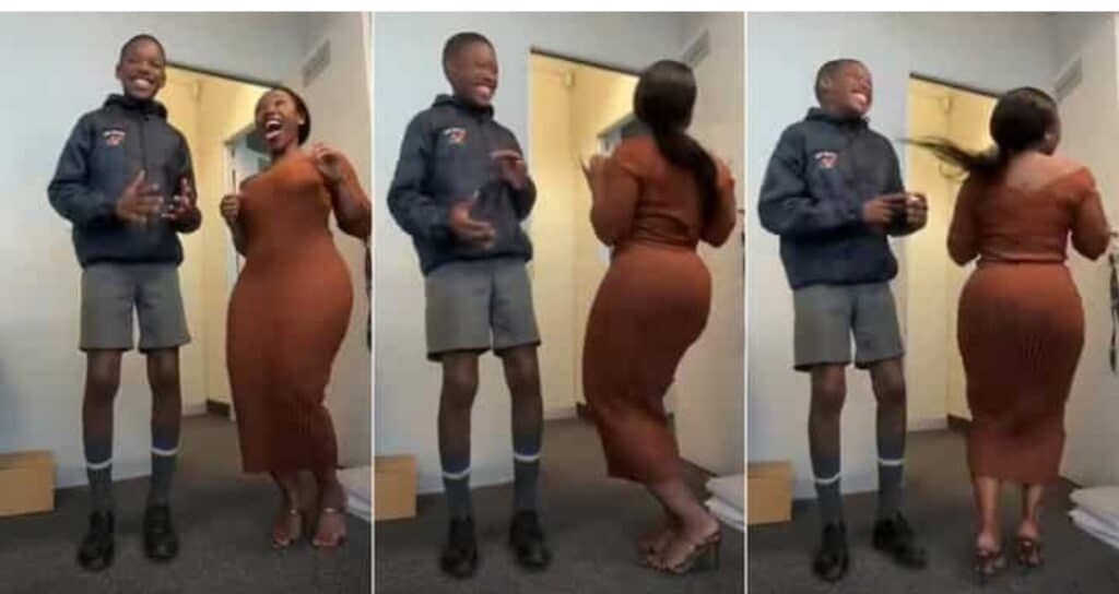 Marry Early Curvy Young looking Mum with Huge Backside Dances with Her Grown Son in Video
