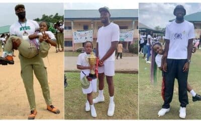 NYSC Favoured Me": Shortest Female Corps Member Gets Engaged to Tallest 'Corper' in Camp, Photos Go Viral